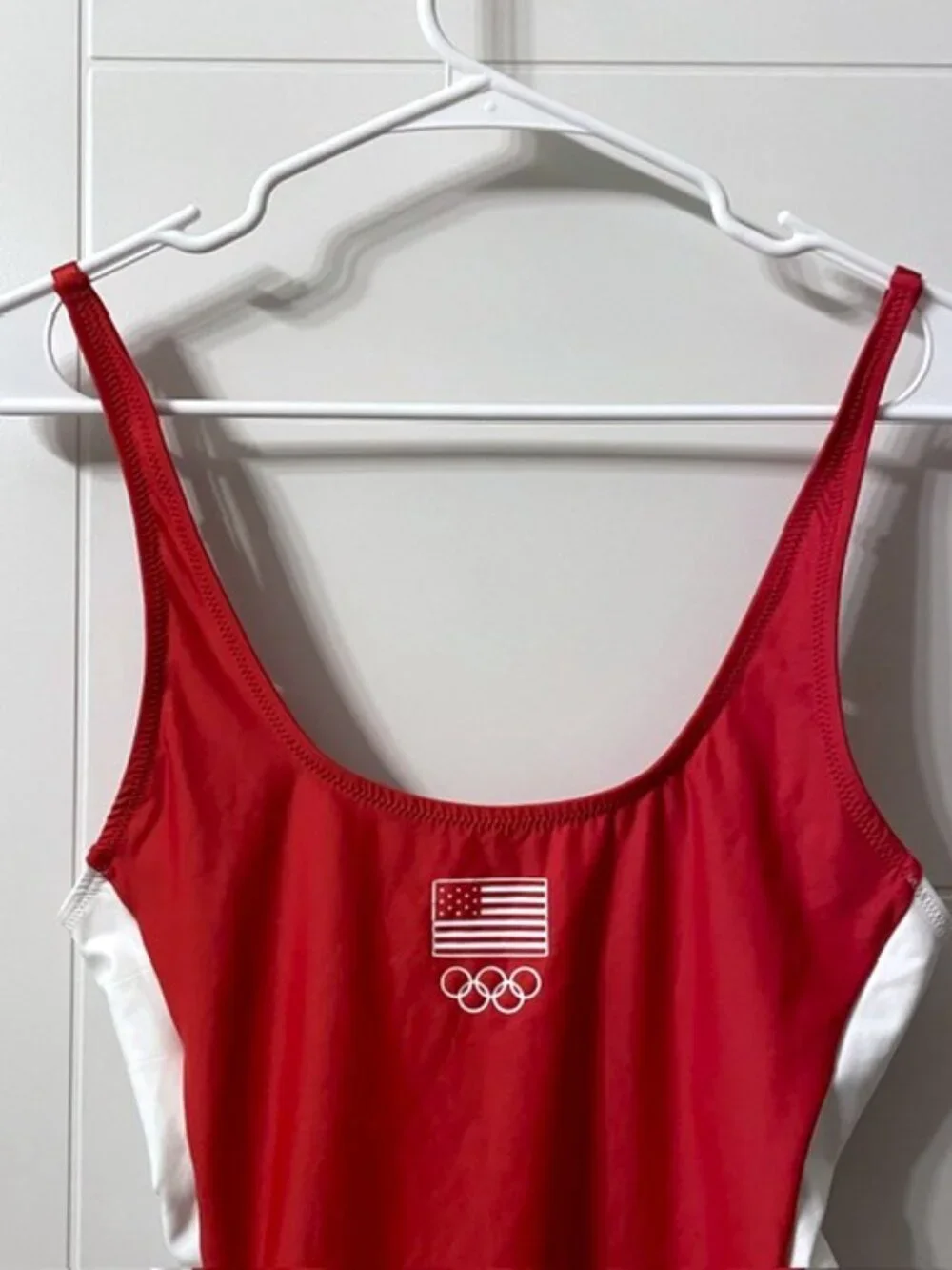 NWT Skims Olympic Team USA Scoop Neck One Piece Swimsuit Red Size Large